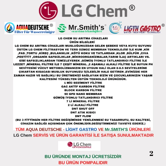 LG Chem COOL BEYAZ POMPALI MONTAJ DAHİL 8 LİTRE 5 FİLTRE 10 AŞAMA SU ARITMA CİHAZI - Resim 8