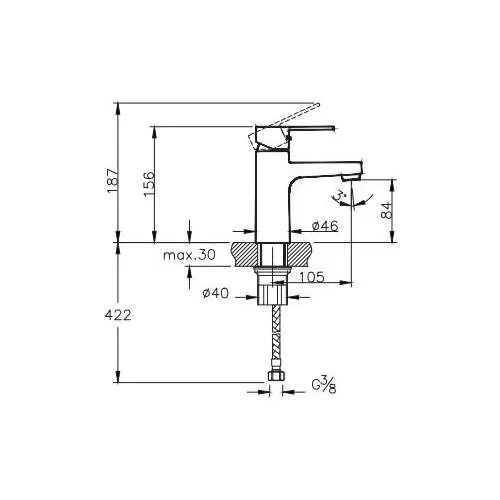 A42878 Artema Nora S Lavabo Bataryası Krom - 2