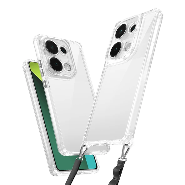 Xiaomi Redmi Note 13 Pro 4G Kılıf Airbagli Takılabilir Askı Aparatlı Zore Snap Silikon Kapak - 5
