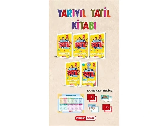 Kırmızı Beyaz 2. Sınıf Yarıyıl Tatil Kitabım Seti Yeni