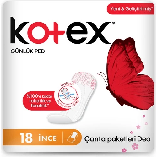 Kotex Günlük Ped İnce Çanta Paketleri Deo 18'Li