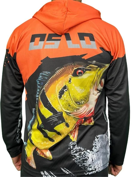 Oslo Performans Balıkçı T-Shirt Kapüşonlu Orange Fish - 2