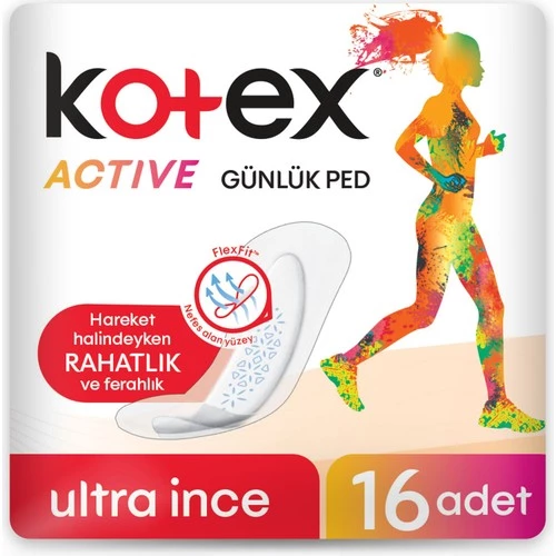 Kotex Günlük Ped Active 16'Lı