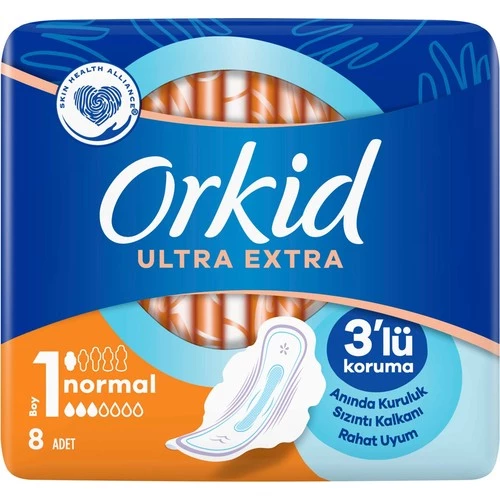 Orkid Ultra Extra Hijyenik Ped Normal Tekli Paket 8'Li