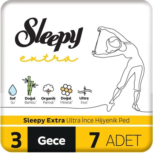 Sleepy Extra Ultra Ince Hijyenik Ped Gece 7 Adet Ped