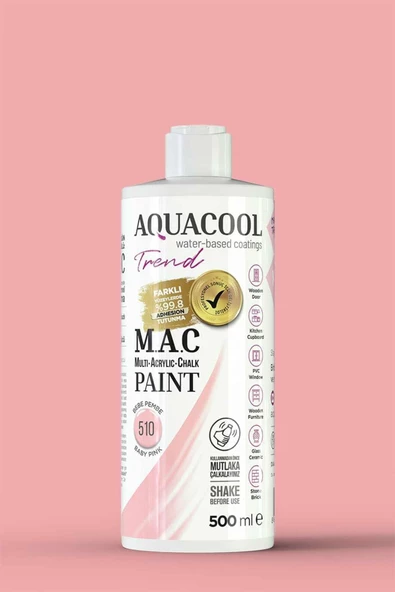 Aquacool Trend M.A.C Su Bazlı Akrilik Dönüşüm Boyası 500 ml. - 11