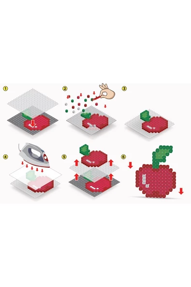 Ütü ile Yapışan Midi Boncuk Etkinlik Seti Meyve 7in1-Pixel Pixel BBU16-06 - 2