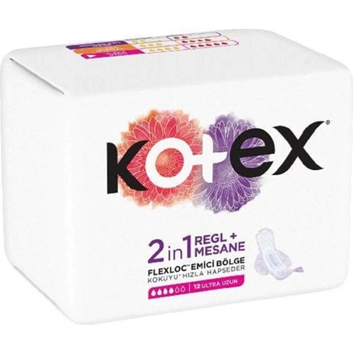 Kotex 2 In1 Regl + Mesane Ultra Uzun 12'Li