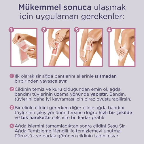 Sesu Sir Ağda Bantları Tüm Vücut Hassas Ciltler 20'li 5 Adet - 4