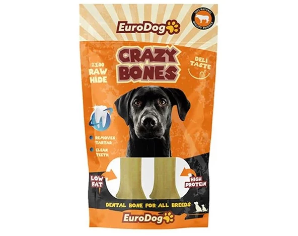 Euro Dog Crazy Bone Press Köpek Kemik Ödül Maması 3 Adet 10 Cm