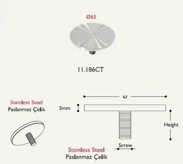 Masa - Sehpa Ayağı Cam Bağlantı Flanşı 5mm - 2