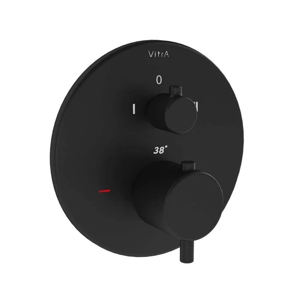 A4267136 VitrA Origin Termostatik Ankastre Banyo Bataryası (Sıva Üstü Grubu,V-Box), Mat Siyah