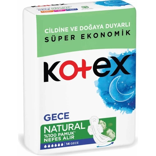 Kotex Natural Hijyenik Ped Ultra Quadro Gece 14'Lu