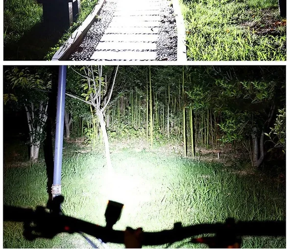 Monozone Güneş Enerejili Bisiklet Feneri Korna Su Geçirmez Solar Scooter Işık Şarj Edilebilir Ön Far (Mavi) - 4