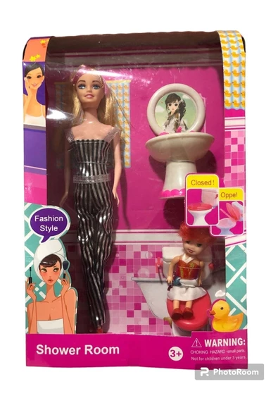 Oyuncak Barbie Ve Oyuncak Bebek Banyo Seti