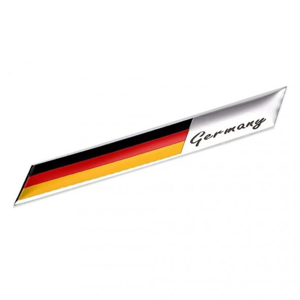 Almanya Bayrağı Çubuk Tasarımlı Alüminyum Sticker Etiket
