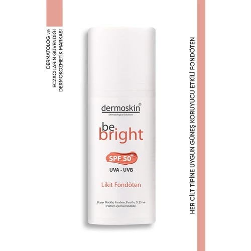 Dermoskin Be Bright Spf 50+ Likit Fondöten Medium 33 Ml