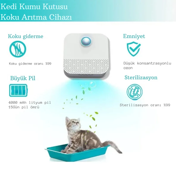 Monozone Akıllı Koku Giderici Kedi Tuvaleti Sterilizasyon Hava Temizleyici Evcil Hayvan Koku Önleyici - 2