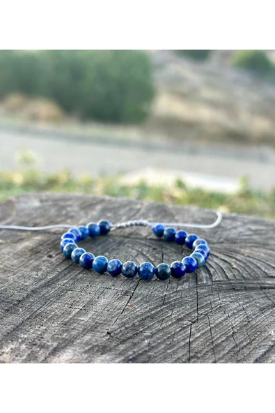Gökçeada 6 Mm Lapis Taşı Makromeli Kadın Erkek Bileklik - 3