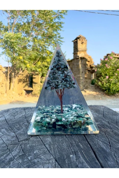 Gökçeada Larimar Ağaçlı Orgonit Piramit - 4