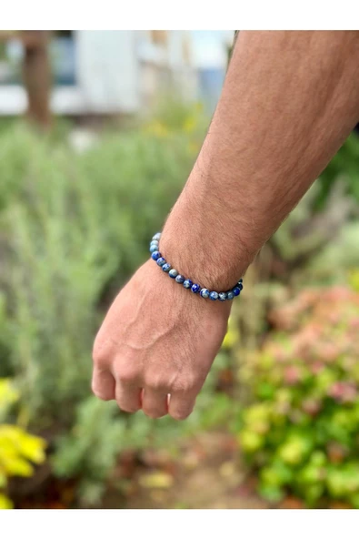 Gökçeada 6 Mm Lapis Taşı Makromeli Kadın Erkek Bileklik - 2