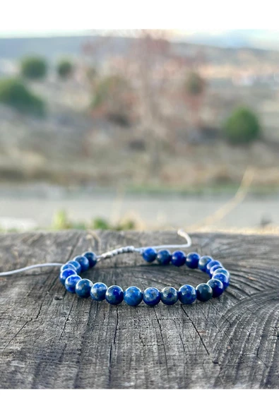 Gökçeada 6 Mm Lapis Taşı Makromeli Kadın Erkek Bileklik - 5