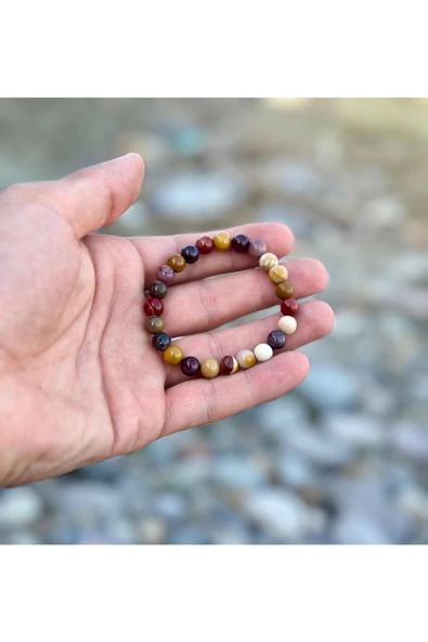 Gökçeada Doğaltaş 8 Mm Mokait Jasper Taşı Bileklik A Kalite - 6
