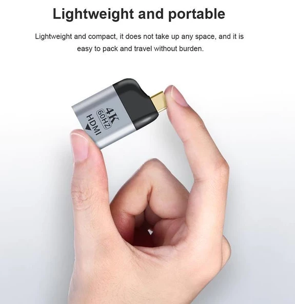 Type C To Hdmi 4K 60Hz Mini Çevirici Dönüştürücü Adaptör - 5