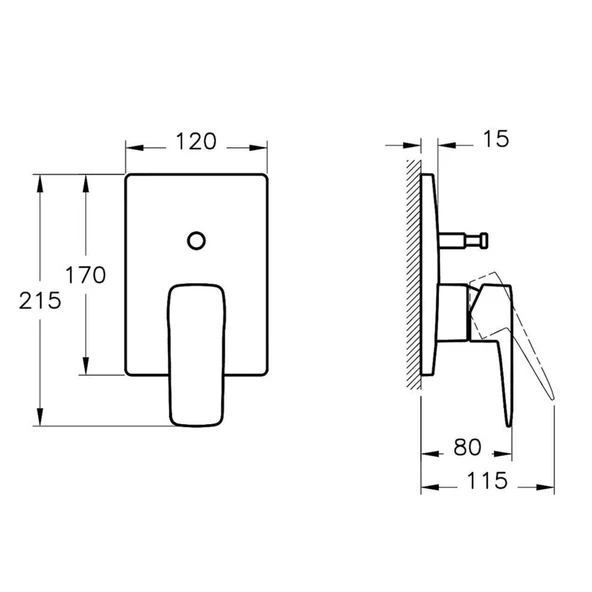 Artema Root Square Ankastre Banyo Bataryası Fırçalı Nikel (Sıva Üstü Grubu) A4275234 - 2
