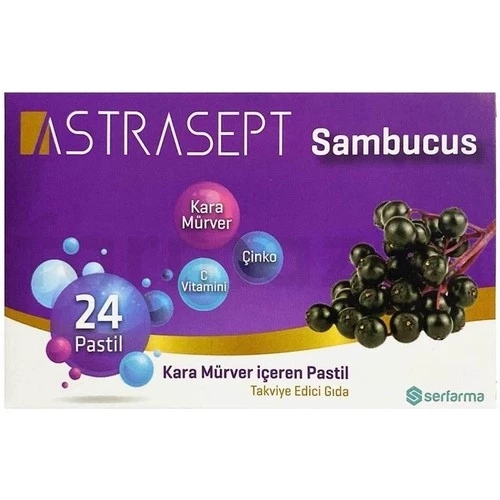 Astrasept Sambucus Kara Mürver Içeren Pastil 24'Lü