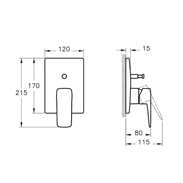 A42752 Artema Root Square Ankastre Banyo Bataryası (Sıva Üstü Grubu) - 2