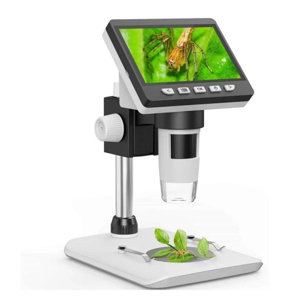 Alfalink LCD Dijital Ekranlı Mikroskop 50x -1000x Büyütme Usb HD 1080P 4.3inç - 2
