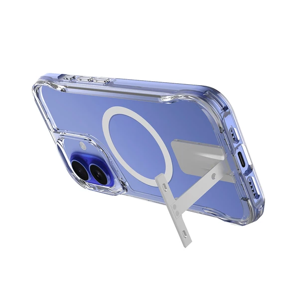Apple iPhone 16 Kılıf M-safe Şarj Özellikli Zore T-Max Standlı Kapak - 4