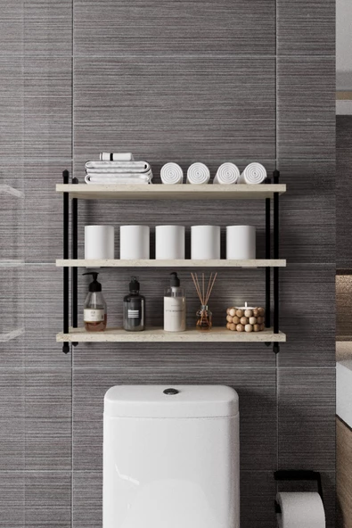 İnci Klozet Arkası Çok Amaçlı Banyo Düzenleyici, Klozet Üstü Raf Ve Organizatör, 60 cm - 2