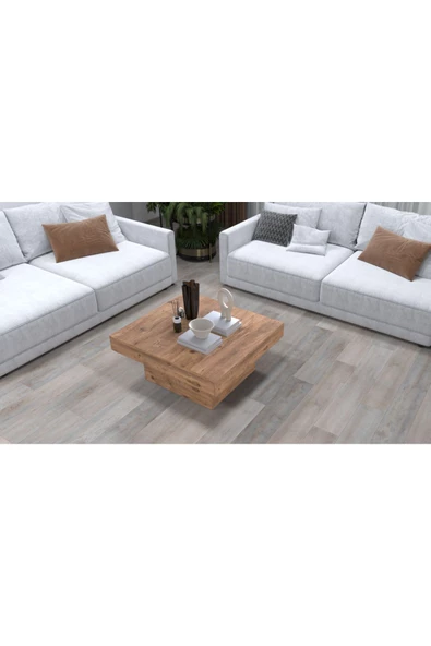 Medusa Kare, Modern Orta Sehpa, 90 Cm Atlantik Çam - 2