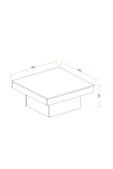 Medusa Kare, Modern Orta Sehpa, 90 Cm Atlantik Çam - 3