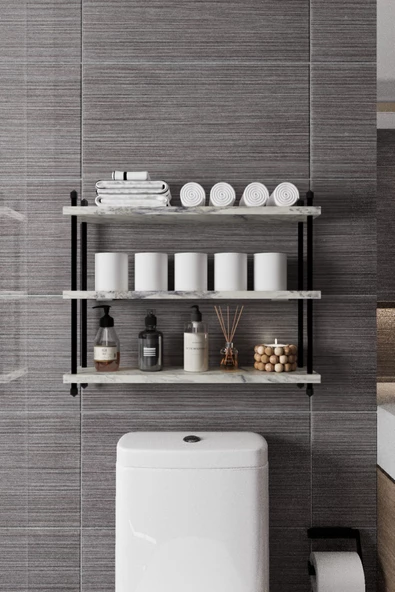 İnci Klozet Arkası Çok Amaçlı Banyo Düzenleyici, Klozet Üstü Raf Ve Organizatör, 60 cm - 2