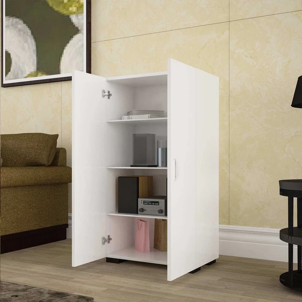 Modilayn GÜNEŞ 110 cm 2 Kapaklı Banyo- Havlu- Mutfak- Erzak- Kavonoz- Kiler Dolabı - 4