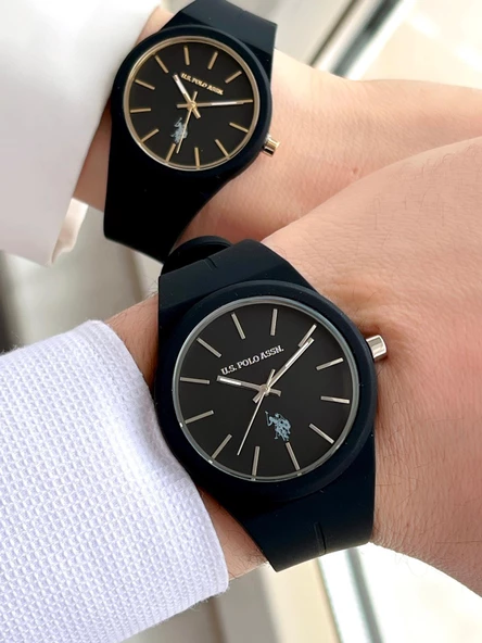 U.S.POLO ASSN Çiftlere Özel Silikon Kordon 3 Atm Suya Dayanıklı Spor Çift Kol Saati U.CFT.1110.E02 - Resim 2