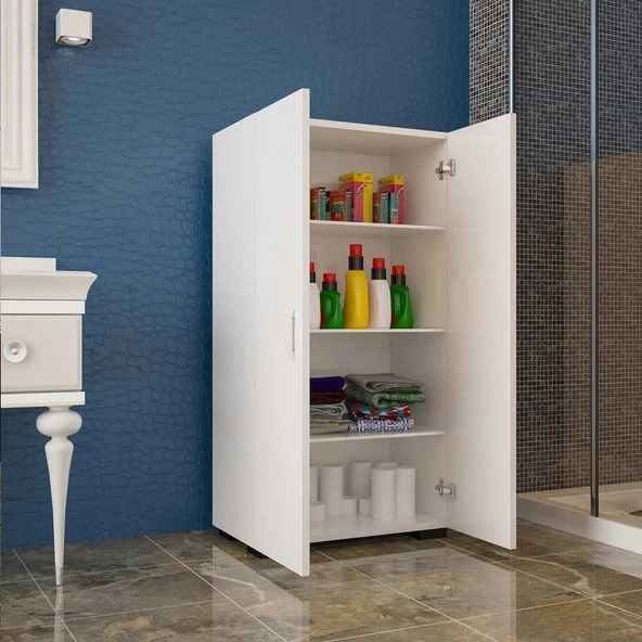 Modilayn GÜNEŞ 110 cm 2 Kapaklı Banyo- Havlu- Mutfak- Erzak- Kavonoz- Kiler Dolabı - 2