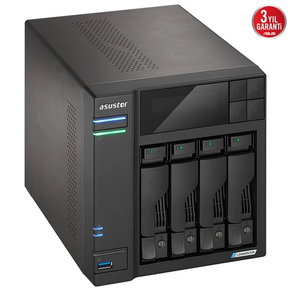 ASUSTOR LOCKERSTOR 4 Gen2 AS6704T-16GB CELERON N5105-16GB RAM-4diskli Nas Server (Disksiz) - Resim 3