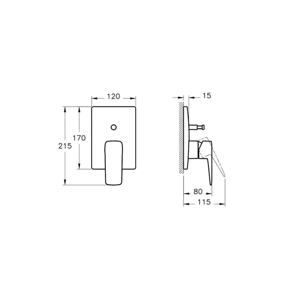 A4275223 Artema Root Square Ankastre Banyo Bataryası, Altın (Sıva Üstü Grubu) - 2