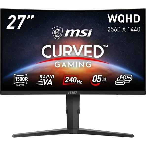 MSI 27" RAPID VA MPG 275CQRXF 0.5MS 240HZ HDMI-DP KAVISLI GAMING MONİTÖR 2560X1440 - 1