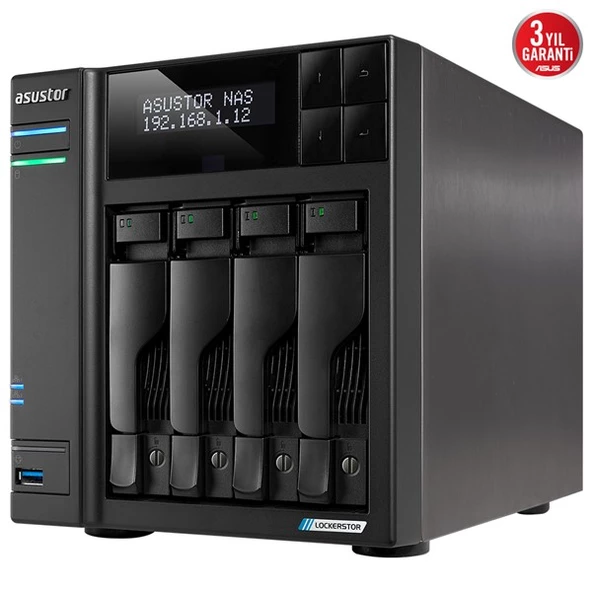 ASUSTOR LOCKERSTOR 4 Gen2 AS6704T-8GB CELERON N5105-8GB RAM-4diskli Nas Server (Disksiz) - 4