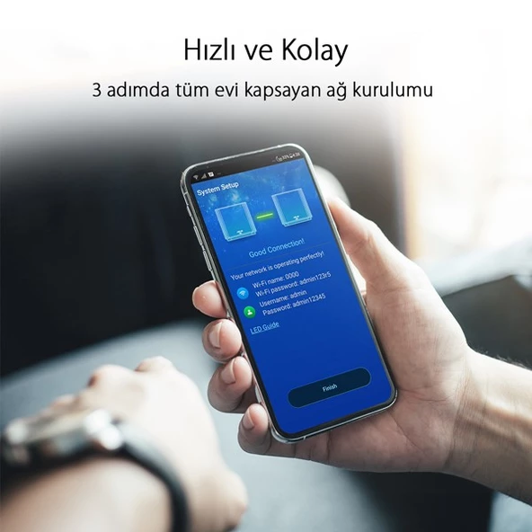 ASUS ZENWIFI AX XT8 AX6600 Dual Band EV Ofis Tipi Gaming Router 2-li paket - Resim 8