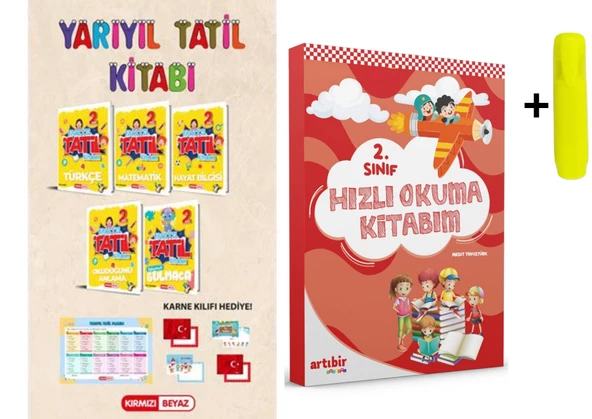 Kırmızı Beyaz 2. Sınıf Yarıyıl Tatil Kitabım Hediyeli Seti Yeni