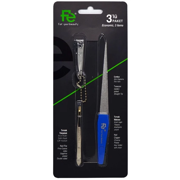 Fe Ekonomik 3 lü Paket (Cımbız Tırnak Makası Tırnak Törpüsü) FEPI023 - 3