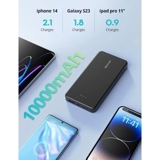 RAVPOWER 10000Mah Su Geçirmez Taşınabilir Şarj Cihazı Powerbank - 5