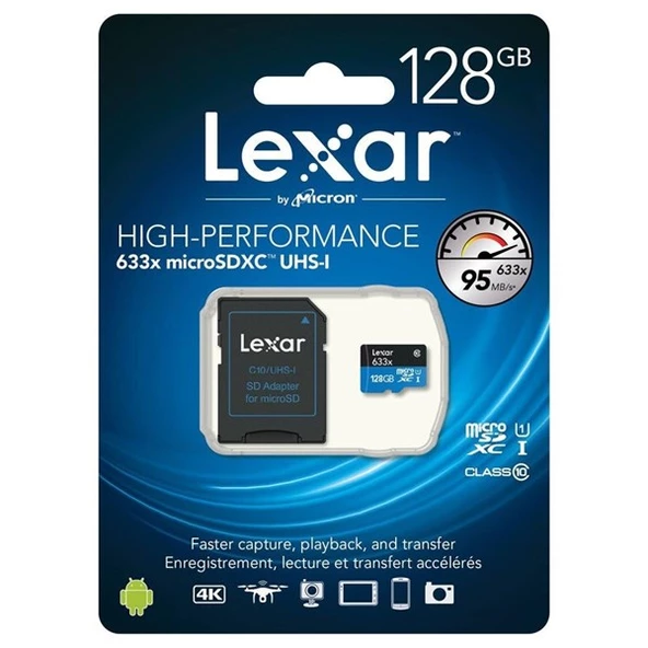 LEXAR 128GB LSDMI128BB633A MICRO-SD HAFIZA KARTI