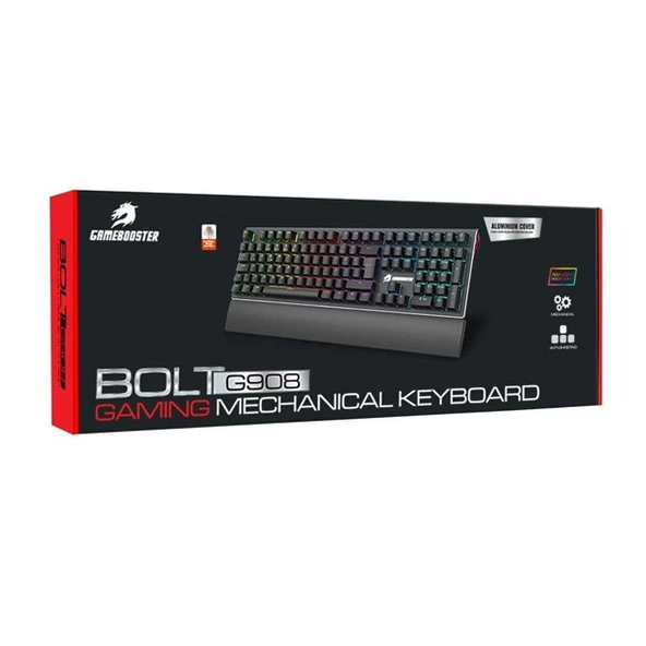 GameBooster G908 Bolt Rainbow Aydınlatmalı Blue Switch Mekanik Bileklikli Oyun Klavyesi - 6